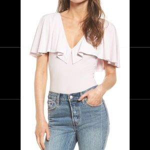 Leith light pink cape overlay bodysuit